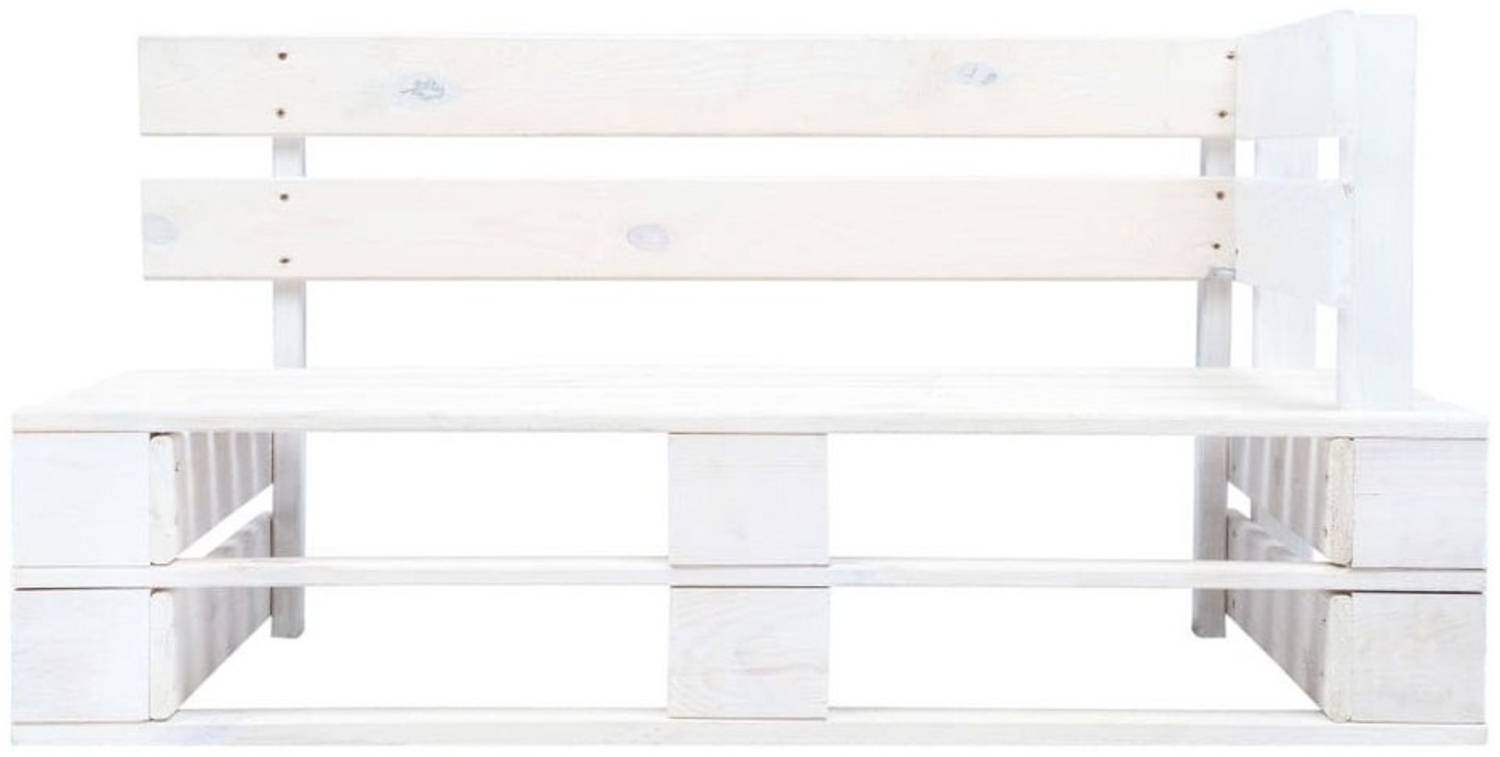 vidaXL Outdoor-Eckbank Paletten Holz Weiß 45760 Bild 1