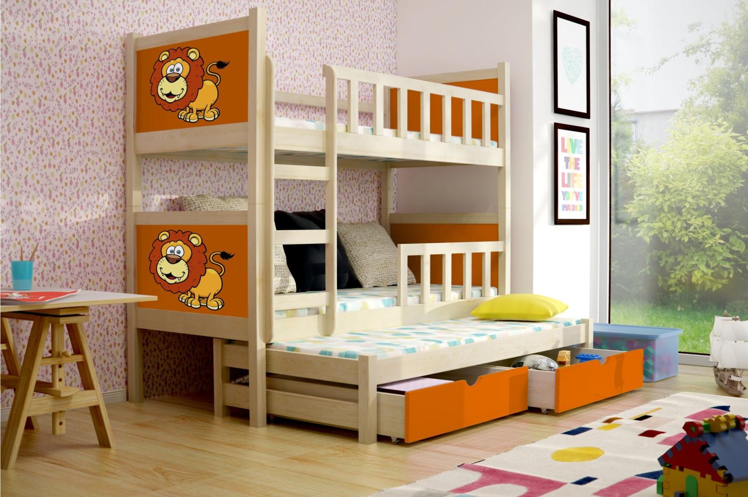 Stylefy Zoo II Funktionsbett Kiefer Orange Bild 1