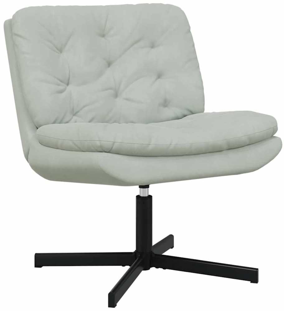 vidaXL Drehender Entspannungsstuhl Hellgrau 63 x 75 x 76 cm Samt 42007360 Bild 1