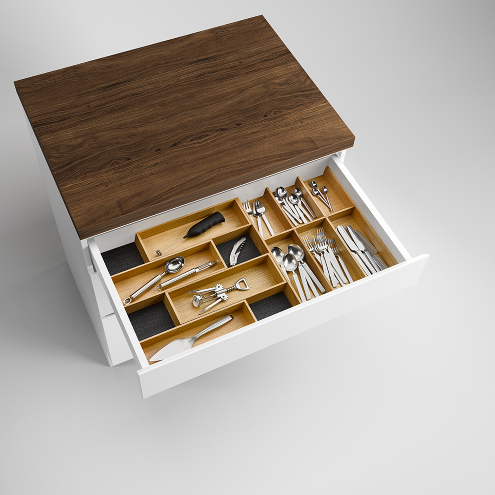 Modify Besteckeinsatz Set 800/900, Eiche hell / Besteckkasten-Set Holz Bild 1