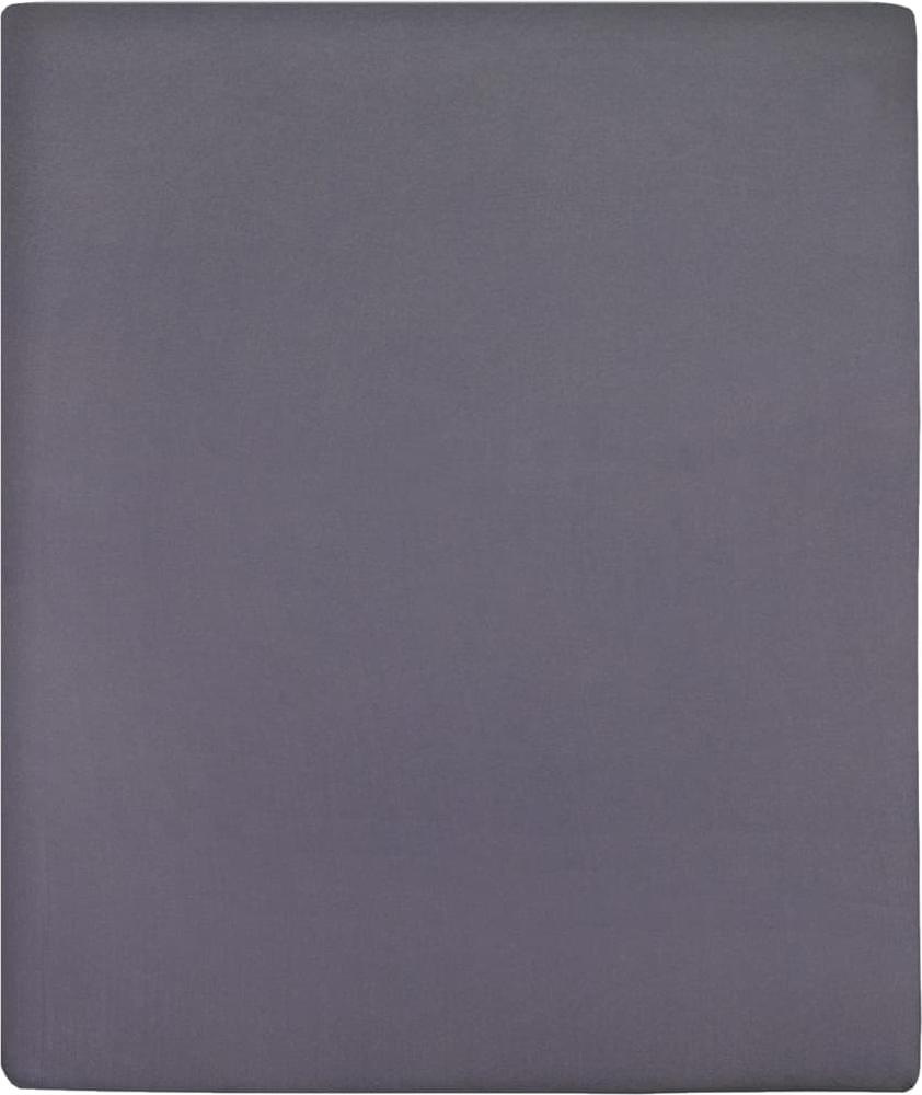 vidaXL Spannbettlaken Jersey Anthrazit 180x200 cm Baumwolle 136198 Bild 1
