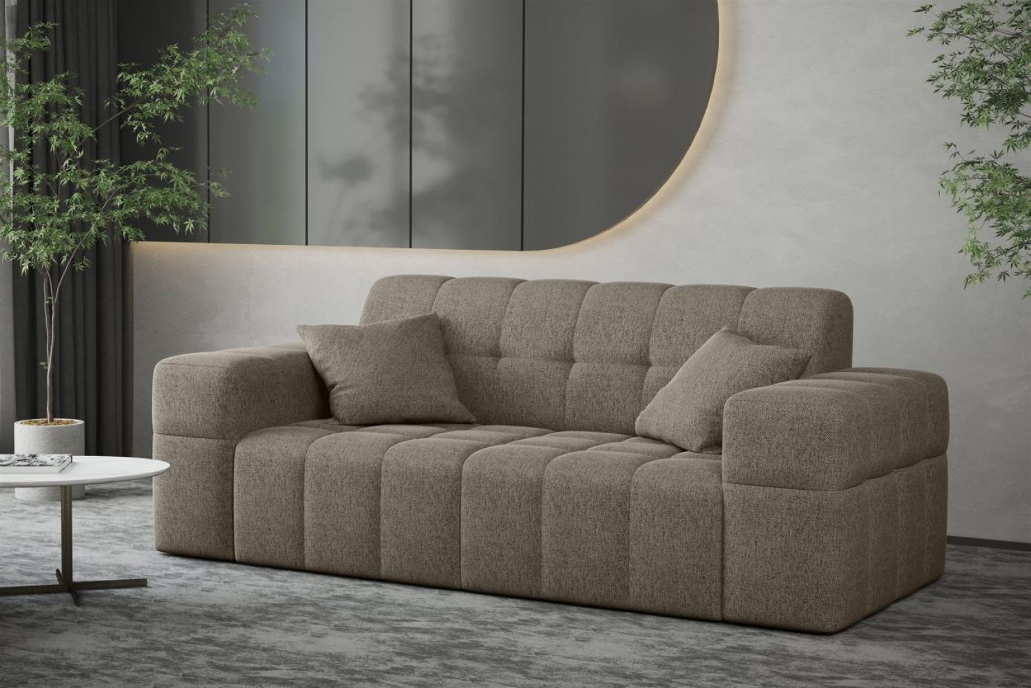 Sofa Designersofa NANCY 2-Sitzer in Stoff Neve Taupe Bild 1