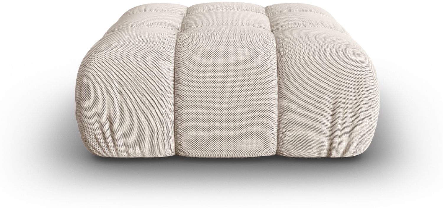 Micadoni Hocker Bellis 3D-Stoff Helles Beige Bild 1
