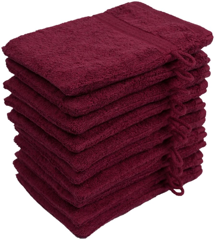 Müskaan - 5er Set Frottee Waschhandschuhe Elegance 16x21 cm 100% Baumwolle 500 g/m² Waschhandschuh bordeaux Bild 1