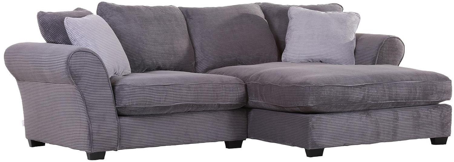 Ecksofa LUNEGO Bezug grau Füße antik inkl. Kissen 279x179 Bild 1