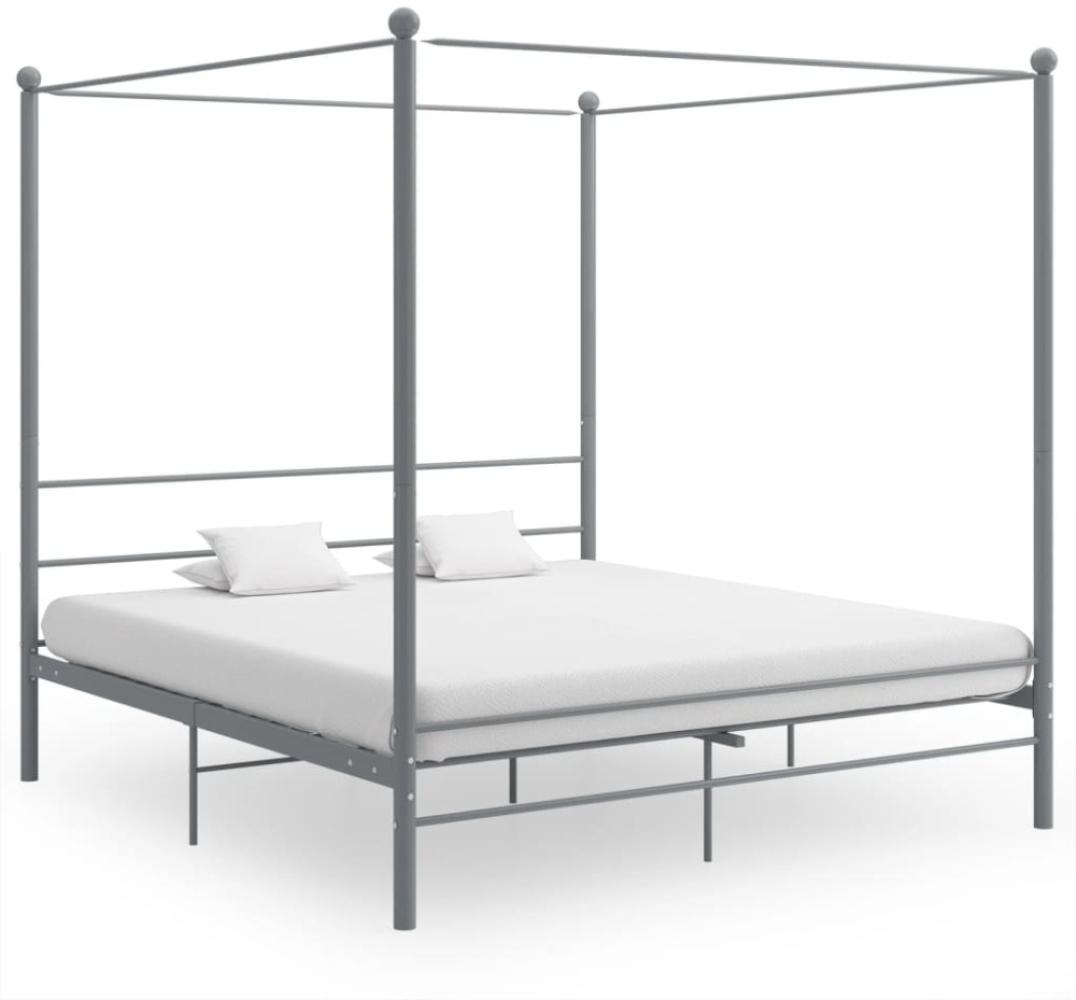 vidaXL Himmelbett Grau Metall 200x200 cm 325071 Bild 1