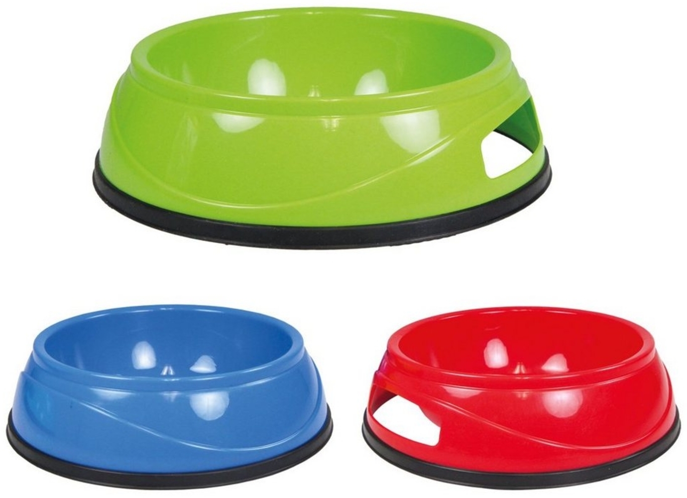 TRIXIE Napf-Set Kunststoffnäpfe mit Gummiring - Mehrpack, Kunststoff, Hinweis: Wird in verschiedenen Farben geliefert! Bild 1