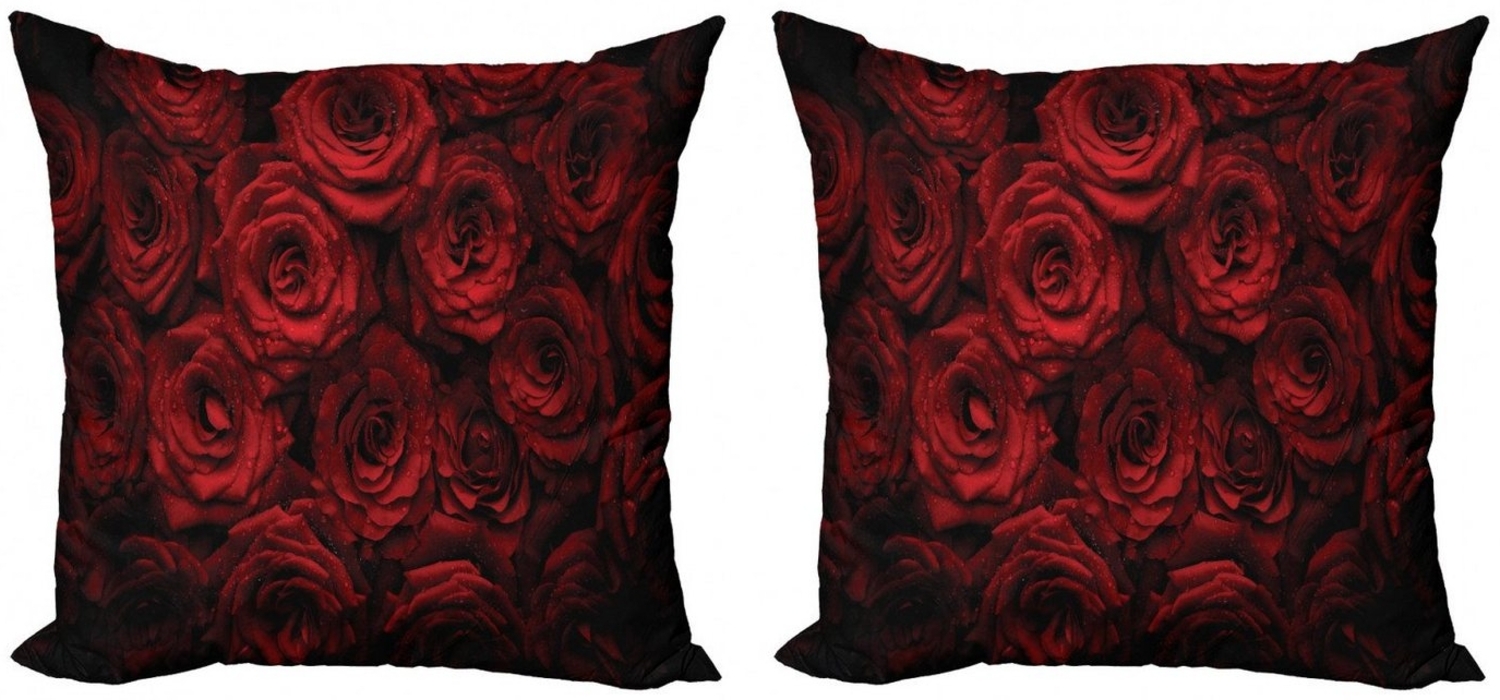 Abakuhaus Kissenbezüge Modern Accent Doppelseitiger Digitaldruck, (2 Stück), Dunkelrot Tropfen von Blooming Bouquet Bild 1