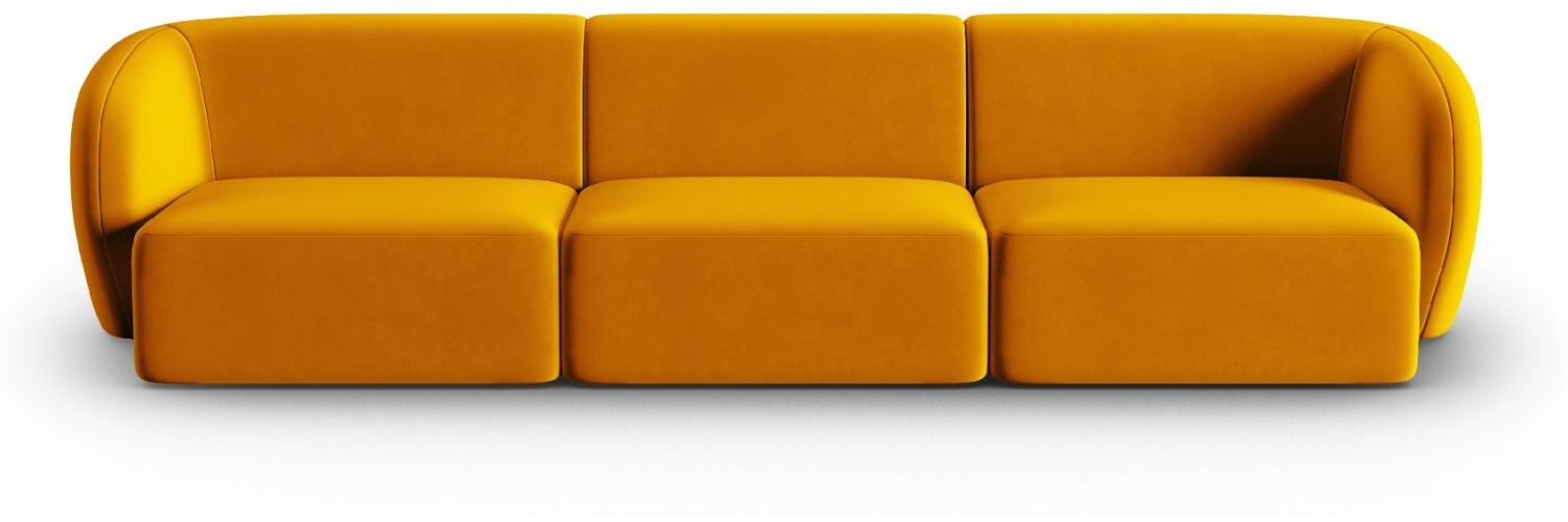 Micadoni Modulares Sofa Shane 3-Sitzer Samtstoff Gelb Bild 1