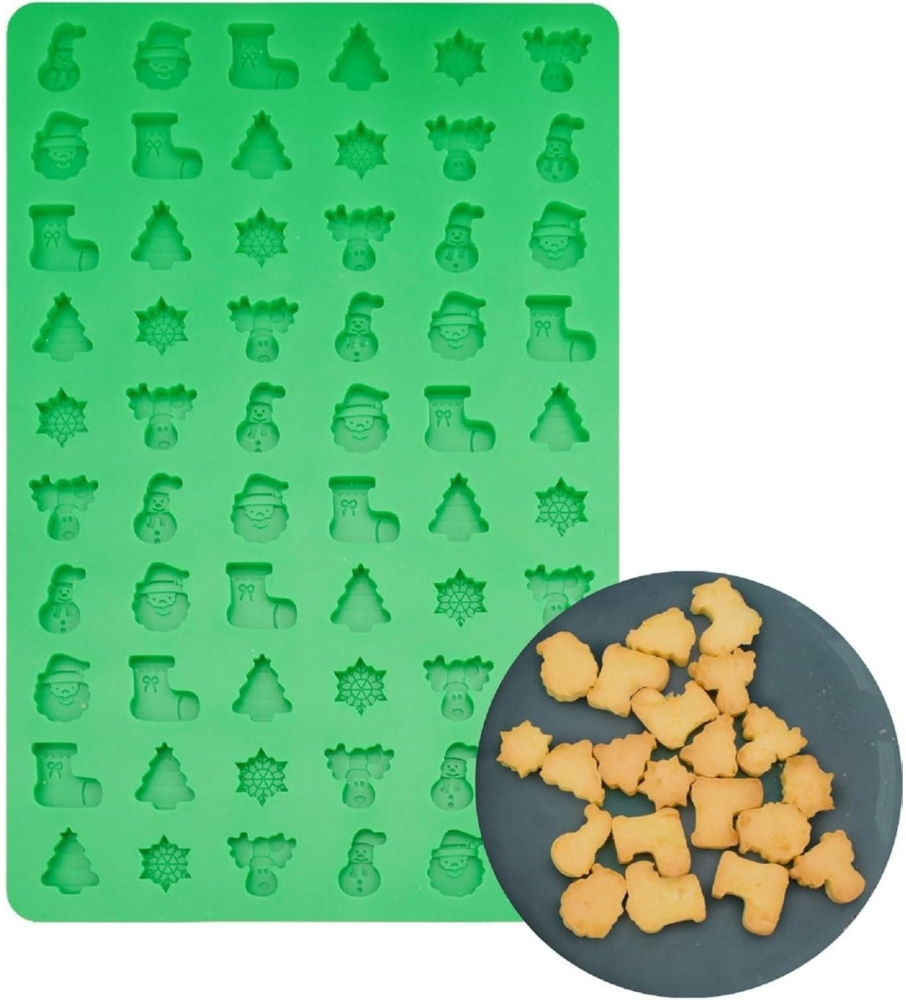 Weihnachten Silikon Schokolade Form 60 Hohlräume Xmas Backform Cookies Bild 1