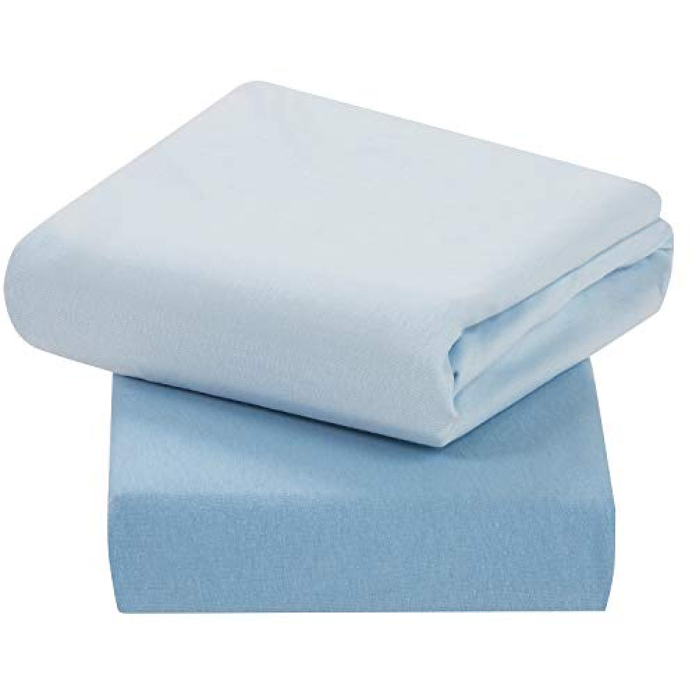 Clevamama 2-er Set Spannbettlaken 60x120 cm blau Bild 1