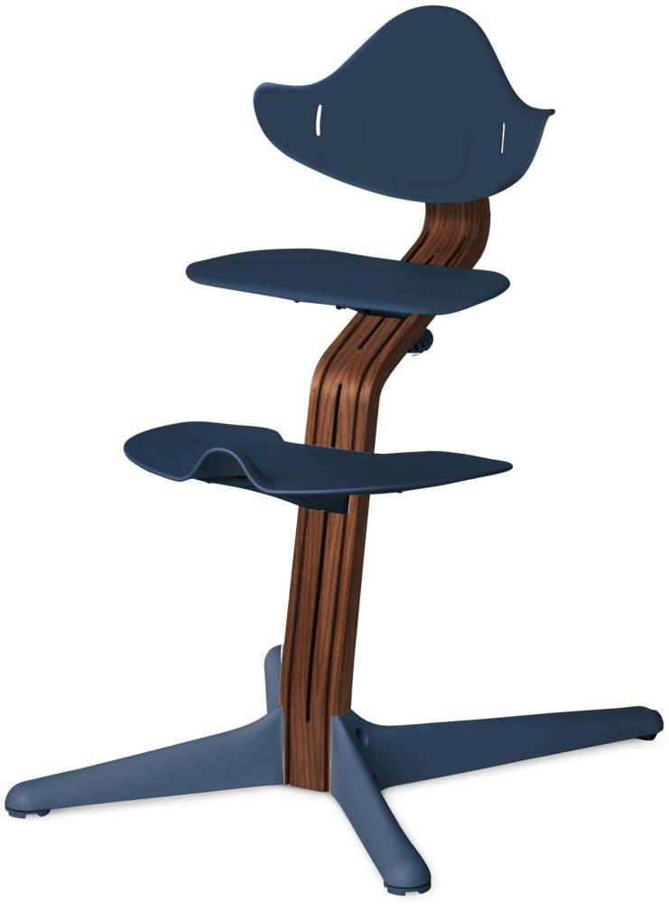Evomove 'Nomi' Hochstuhl (Mittelsäule + Kunststoffelemente) natur geölt dunkel, navy Bild 1