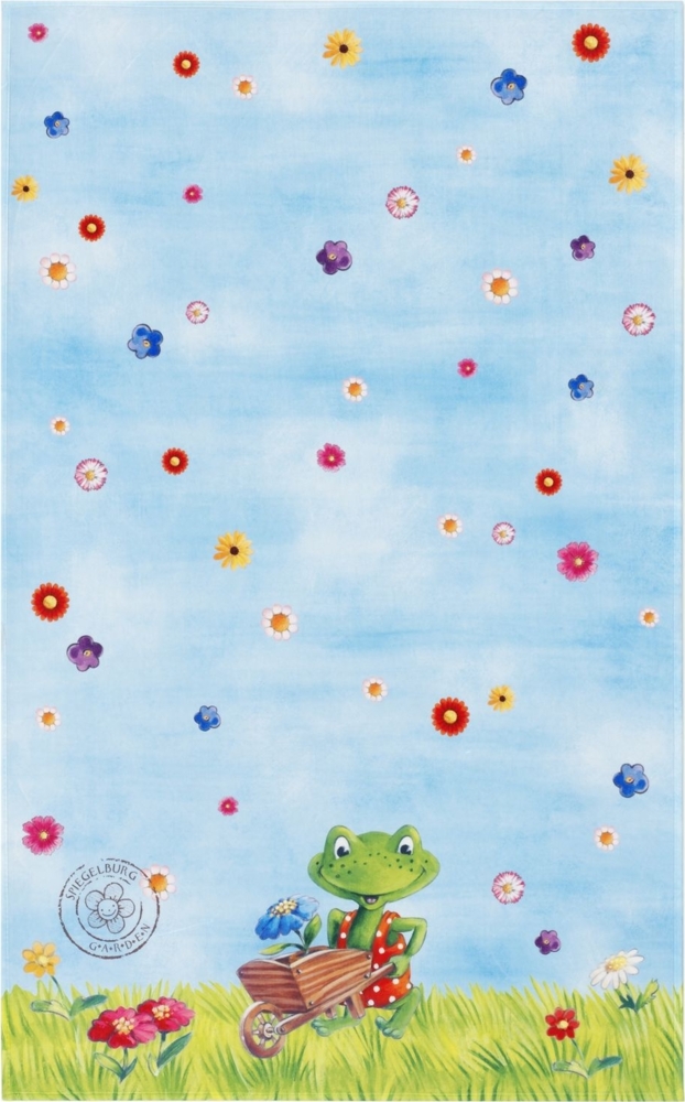 Kinderteppich- Oskar und sein Freund auf der Wiese in Zwei Größen- Teppich 160 x 100 cm Bild 1
