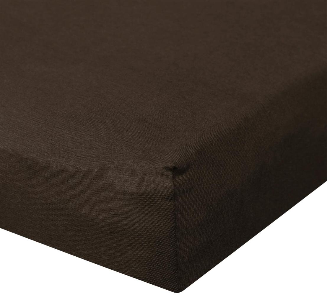 BettwarenShop Jersey Spannbetttuch Ultra-Stretch|200x220 - 220x240 cm| cacao Bild 1