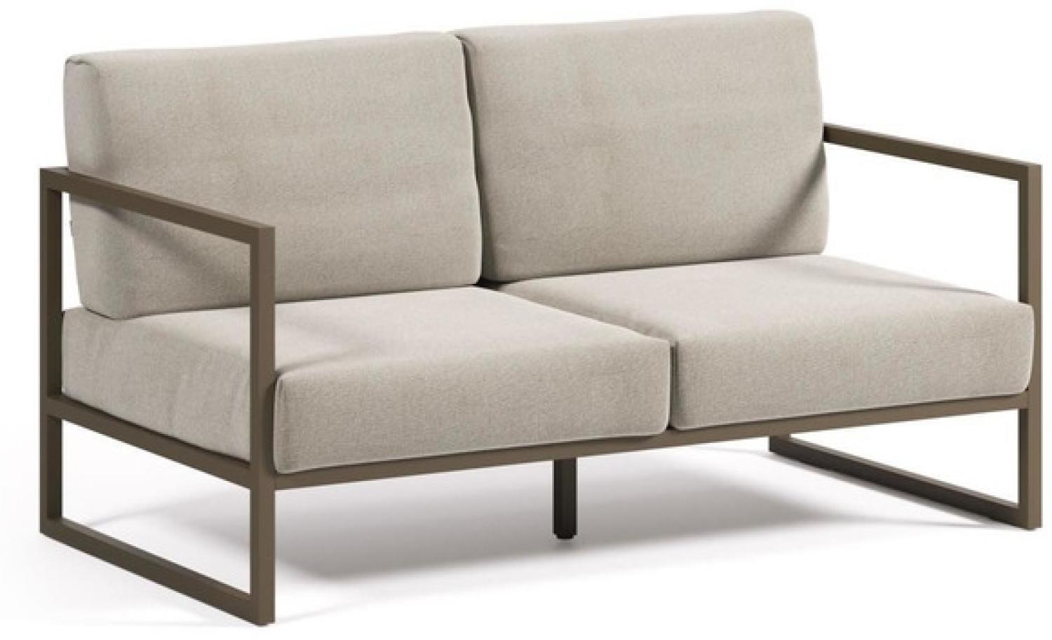 Nosh Comova 2-Sitzer Sofa 100% outdoor hellgrau und Aluminium grün 150 cm Bild 1