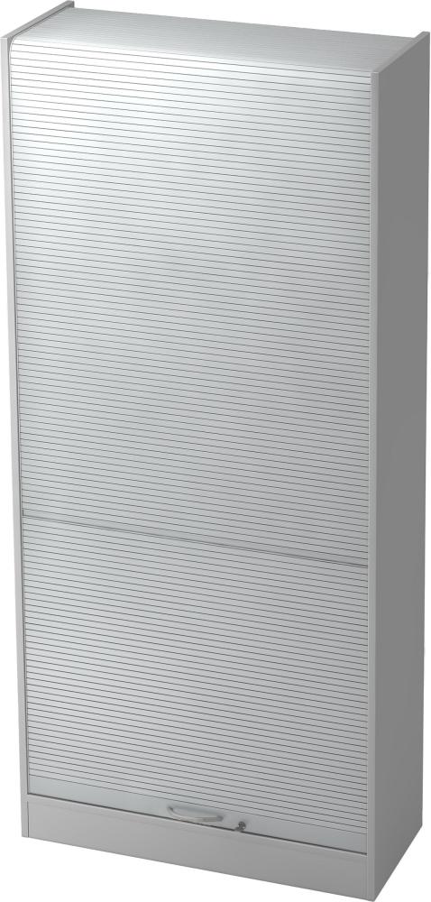 bümö Rollladenschrank 5 OH abschließbar in Grau/Silber mit Bogengriff, SET90-5-S-BM Bild 1