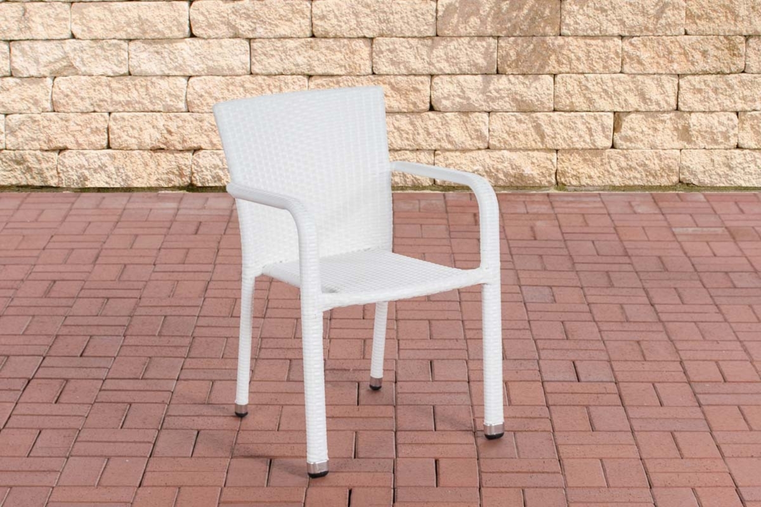 CLP Polyrattan Stapelstuhl Leonie,weiß Bild 1