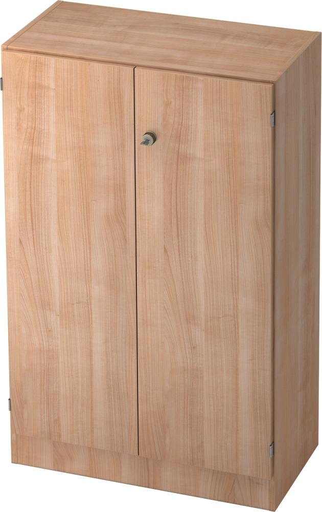 bümö office Aktenschrank abschließbar, Büroschrank klein aus FSC-Holz, 80cm breit in Nussbaum - abschließbarer Schrank, Büroschrank abschließbar, Büro Möbel Schrank System, 6550-N-N-SG Bild 1