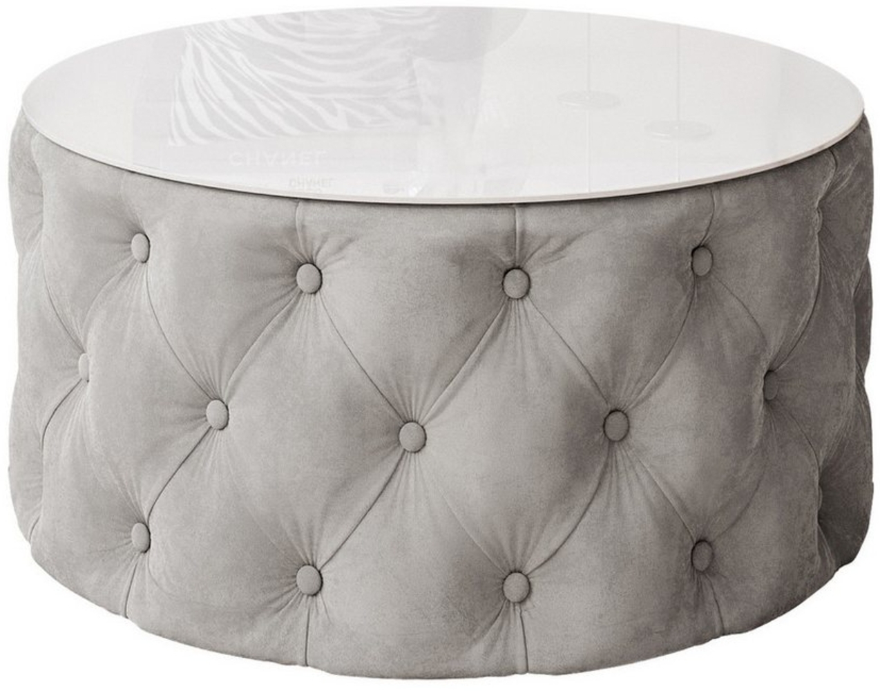 Lookway Couchtisch CHESTERFIELD 70 cm runder gepolsterter couchtisch Bild 1