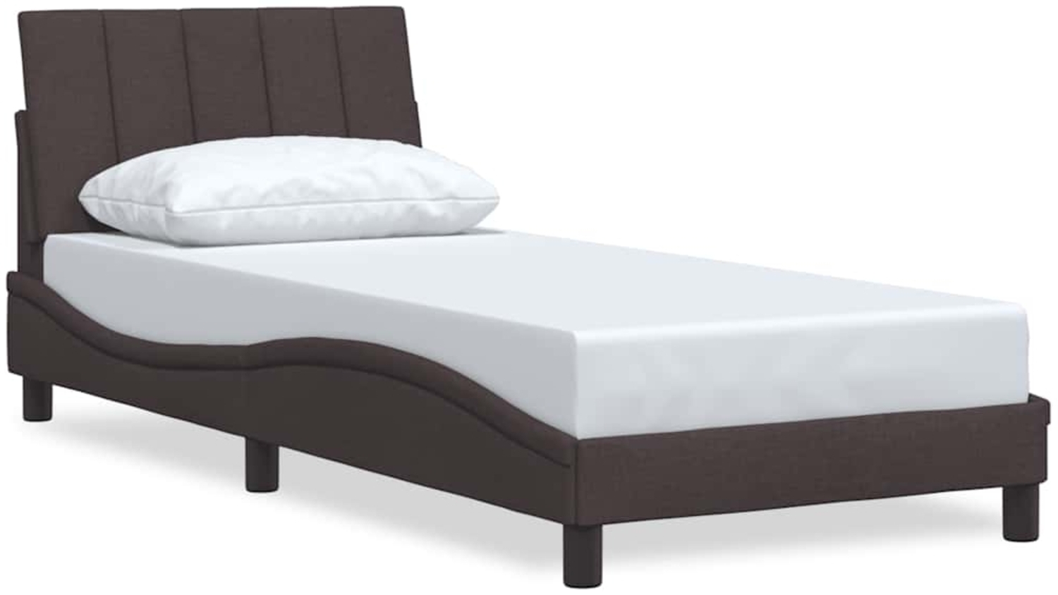 vidaXL Bettgestell ohne Matratze "Hanko" Dunkelbraun 90x200 cm Stoff 3310366 Bild 1