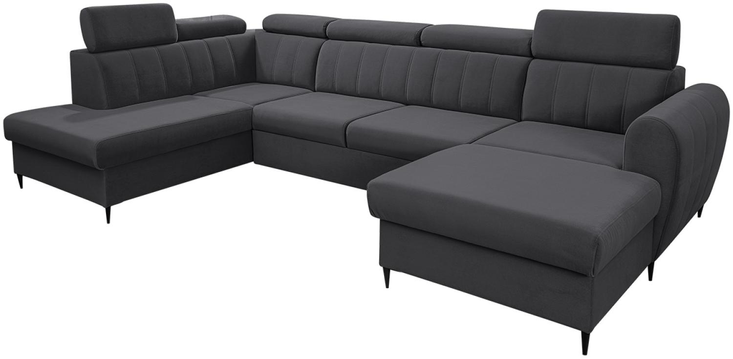 Ecksofa Fizlu XL, Verstellbare Kopfstütze, Bettkasten, Schlaffunktion (Kronos 22, Seite: Rechts) Bild 1