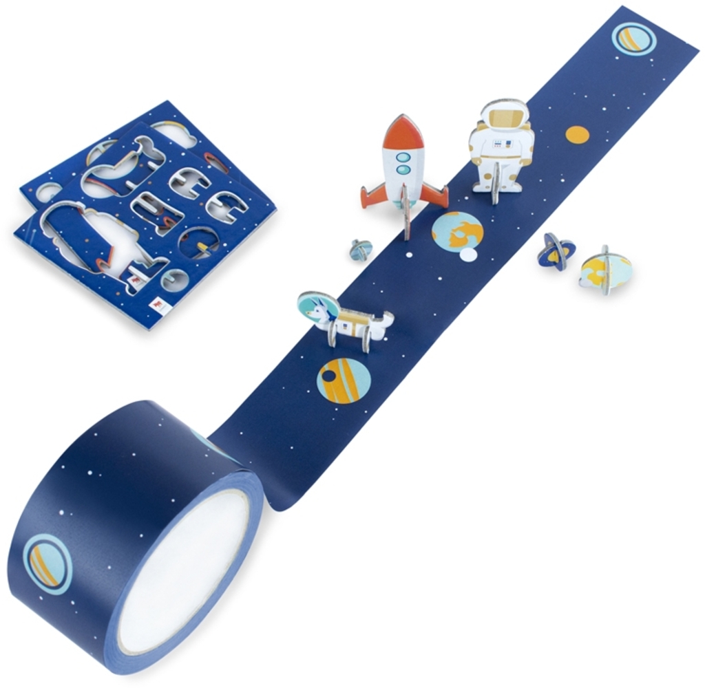 Donkey Klebeband 20 mx5 cm Tape Gallery My first Space Flight mit Krepppapier und Papp-Aufsteller Bild 1