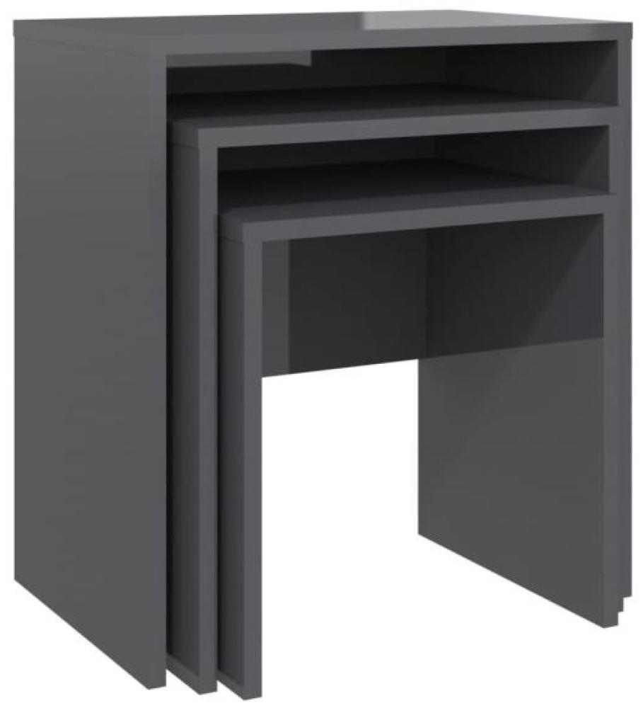 vidaXL Satztische 3-tlg. Hochglanz-Grau Spanplatte [808539] Bild 1