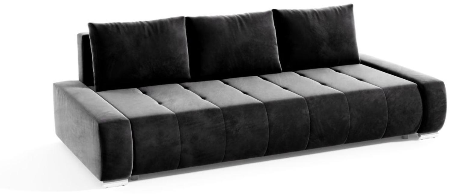 Sofa 3-Sitzer mit Schlaffunktion VOGAR Stoff Monolith Grafit Bild 1