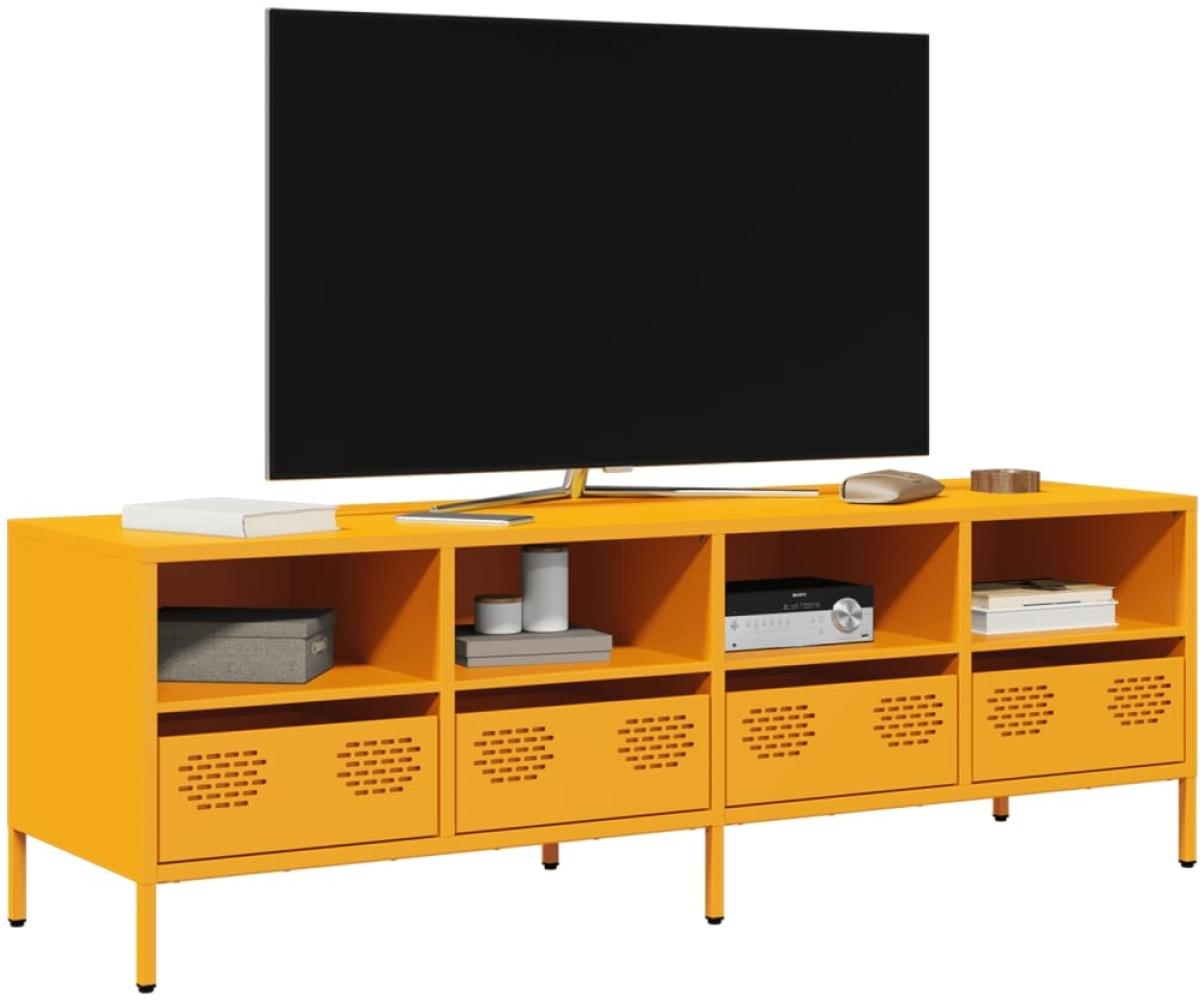 TV-Schrank Senfgelb 135x39x43,5 cm Kaltgewalzter Stahl 851331 Bild 1