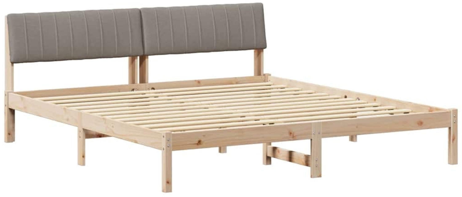vidaXL Bettgestell Braun und Taupe 180 x 200 cm Massivholz Kiefer 3394356 Bild 1