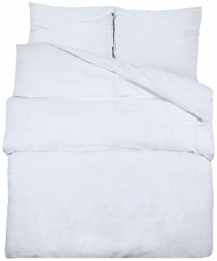 vidaXL Bettwäsche-Set Weiß 225x220 cm Baumwolle 136172 Bild 1