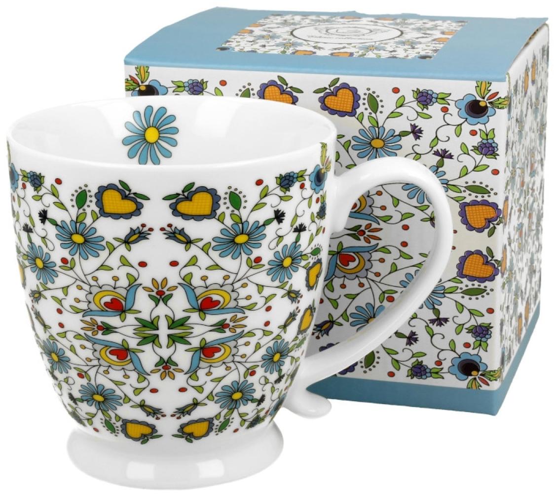 DUO ETNO Jumbobecher 480 ml KASHUBIAN mit Fuß, New Bone China Porzellan Bild 1