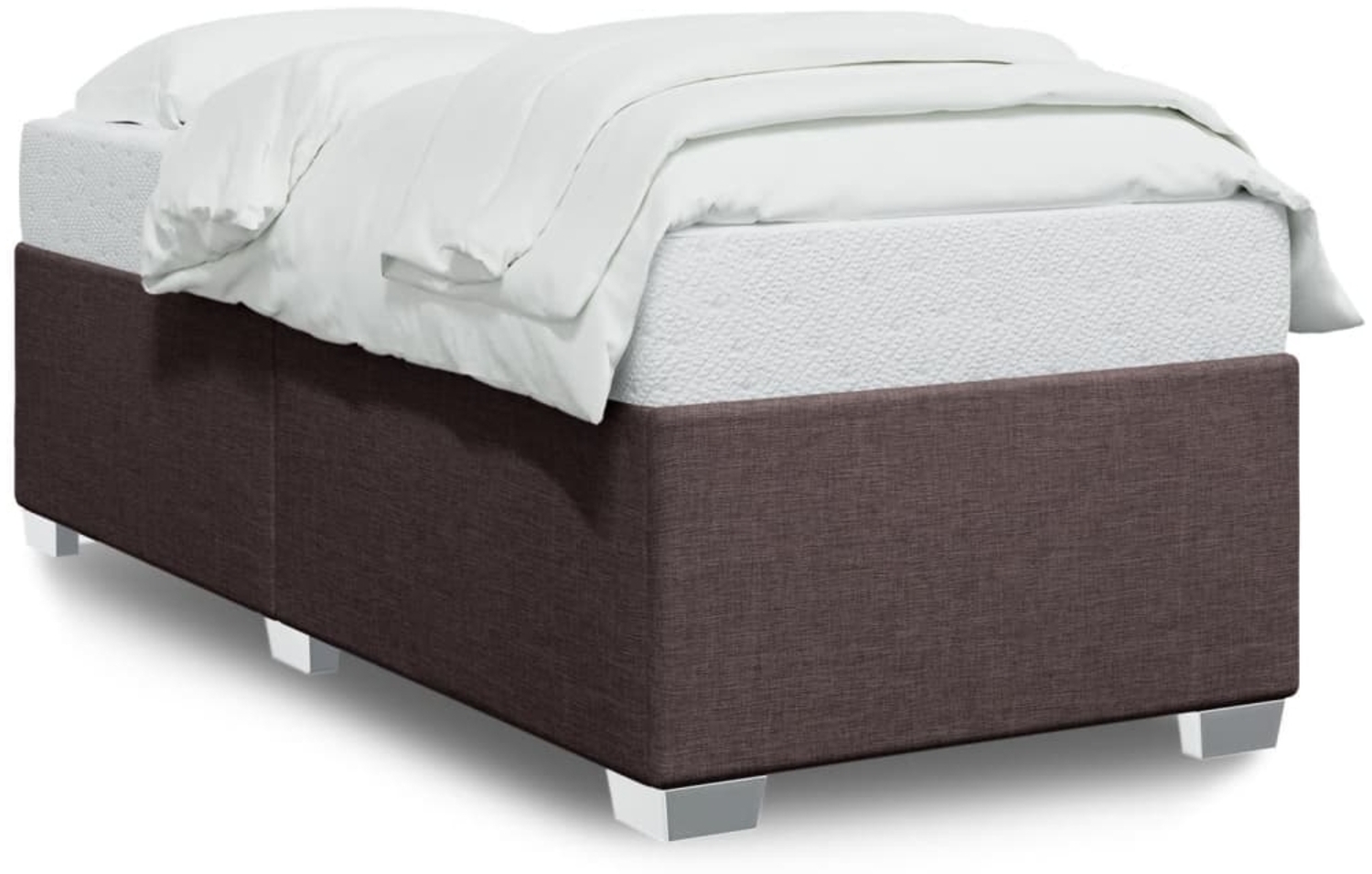 vidaXL Bettgestell ohne Matratze Dunkelbraun 90x200 cm Stoff 3284446 Bild 1