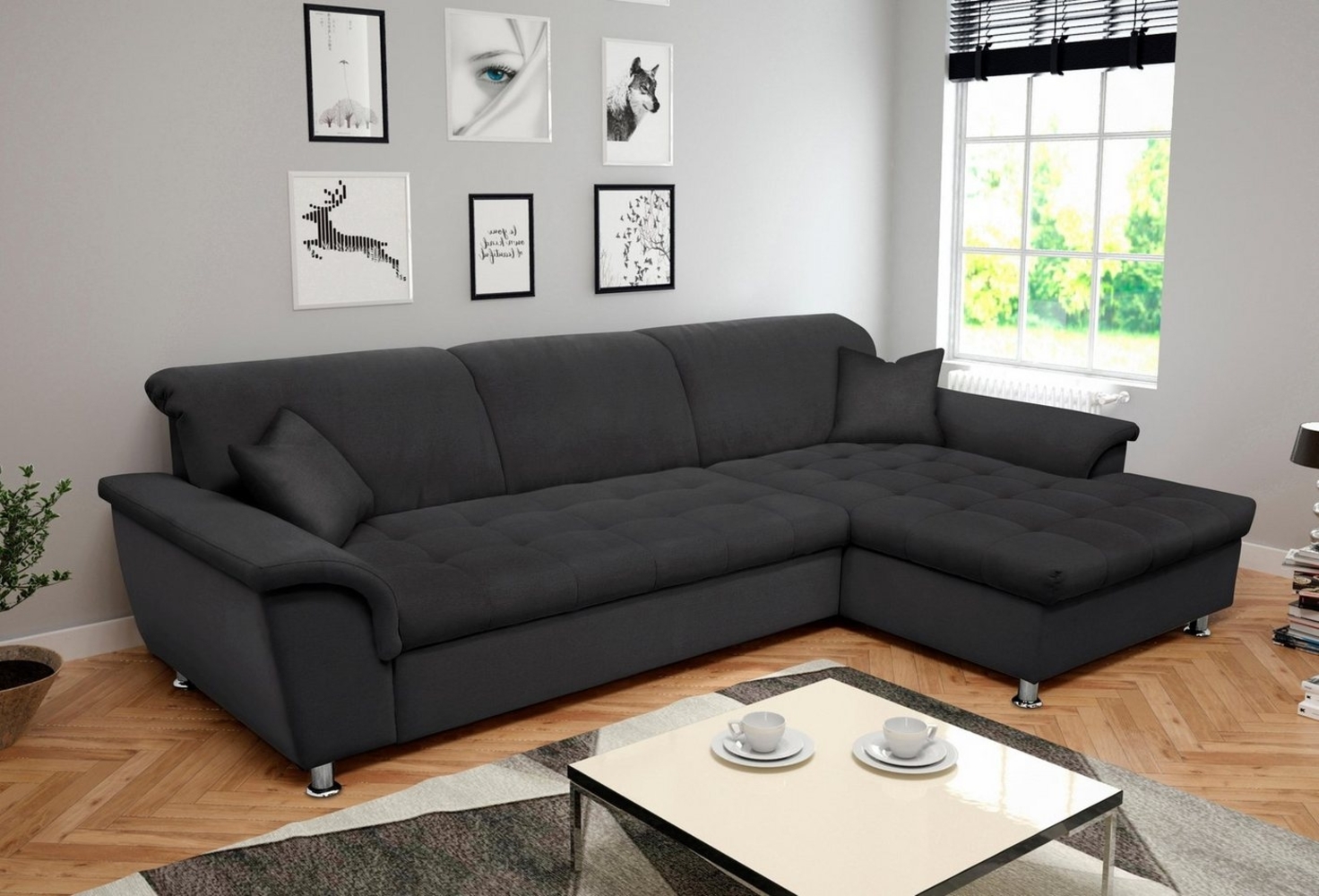 DOMO collection Ecksofa Franzi Steppung im Sitzbereich B7T/H: 278/162/80 cm, L-Form, wahlweise mit Bettfunktion, Bettkasten und Kopfteilverstellung Bild 1