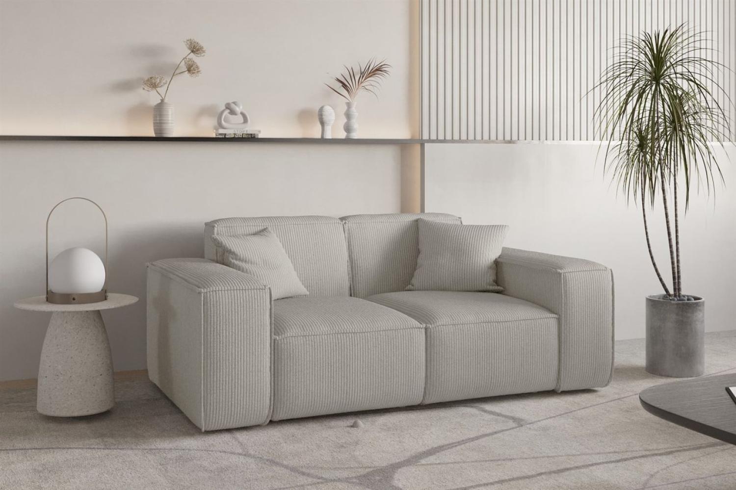 Sofa Designersofa CELES PREMIUM 2-Sitzer in Stoff Scala Sandgrau Bild 1