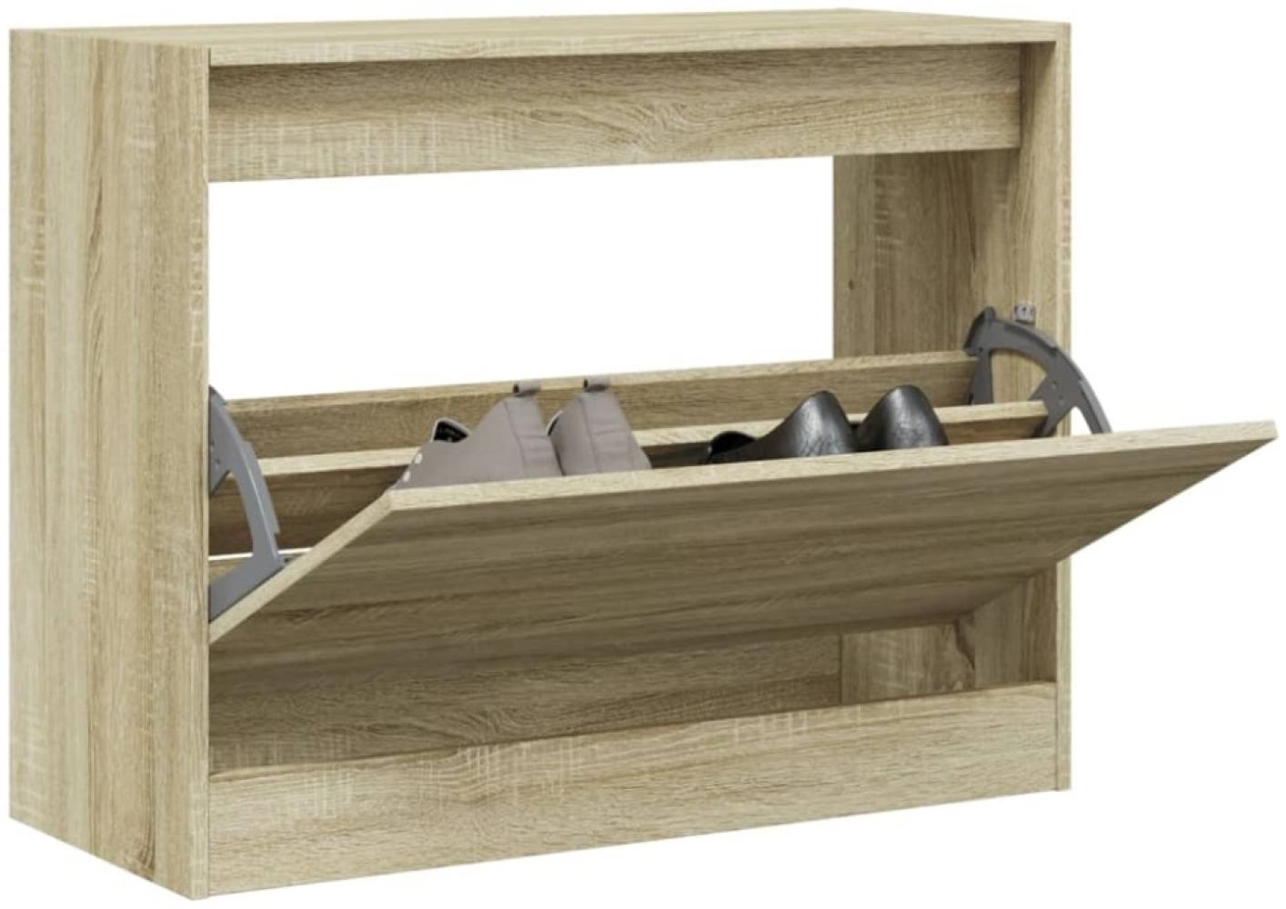 vidaXL Schuhschrank Sonoma-Eiche 80x34x63 cm Holzwerkstoff 839961 Bild 1