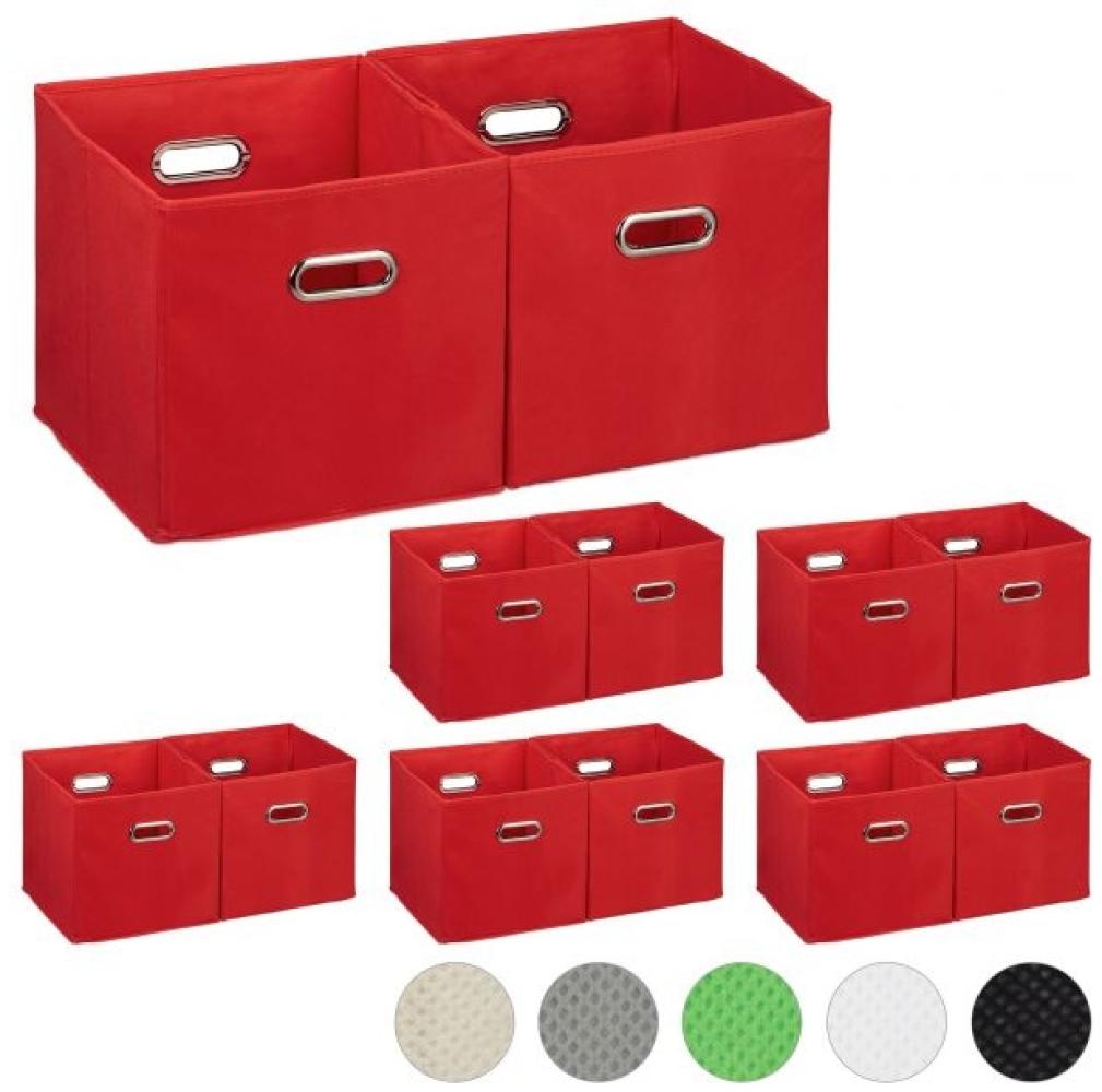 12 x Aufbewahrungsbox Stoff rot 10031294 Bild 1