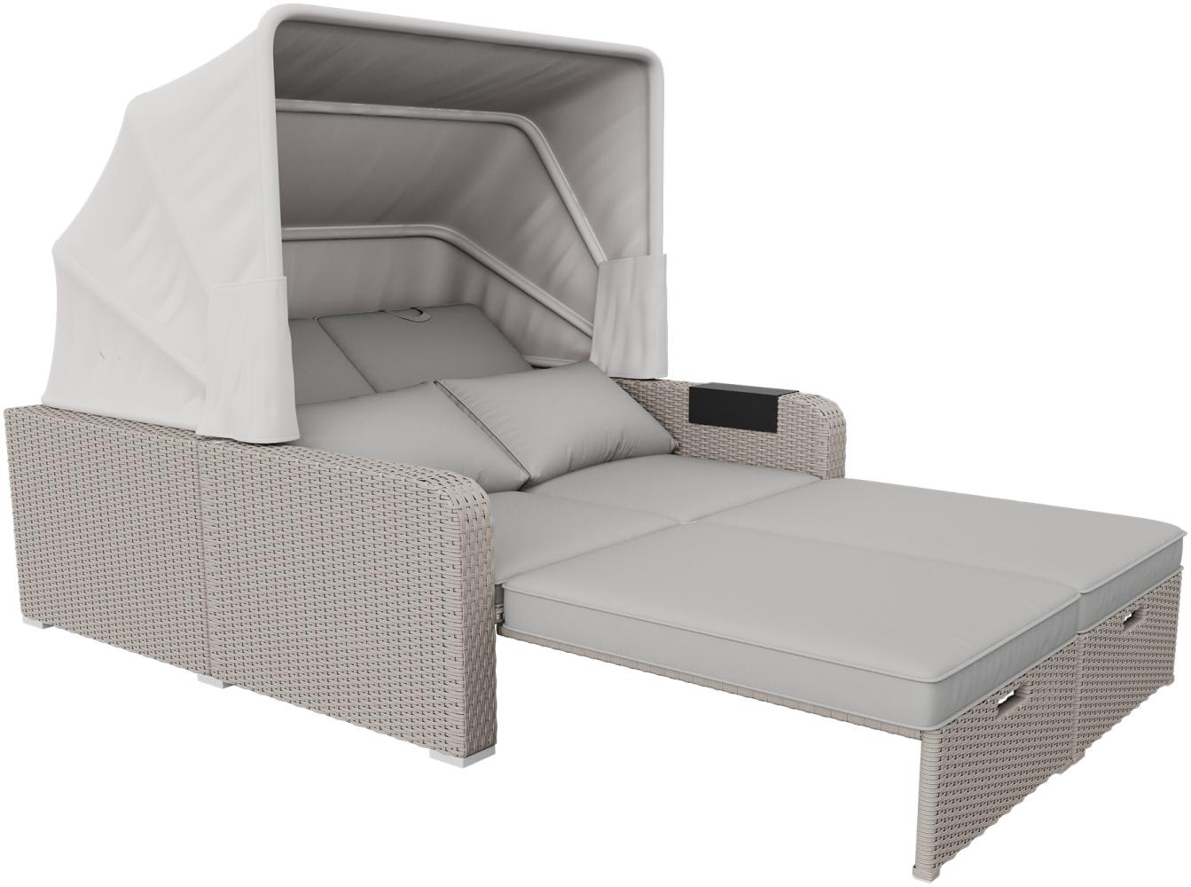 Merax Polyrattan Gartenmöbel für 2 Personen, Gartensofa, Loungesofa, Khaki Bild 1