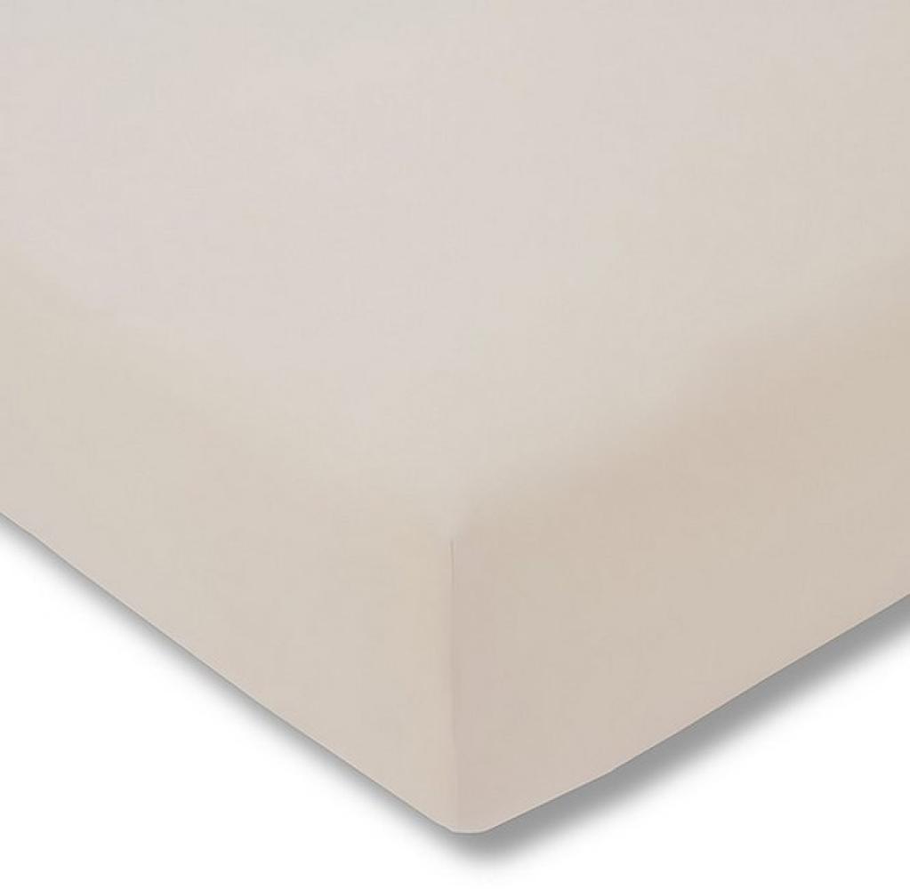 ESTELLA Spannbetttuch Feinjersey | beige | 100x200 cm | passend für Matratzen 90-100 cm (Breite) x 190-200 cm (Länge) | trocknerfest und bügelfrei | 100% Baumwolle Bild 1