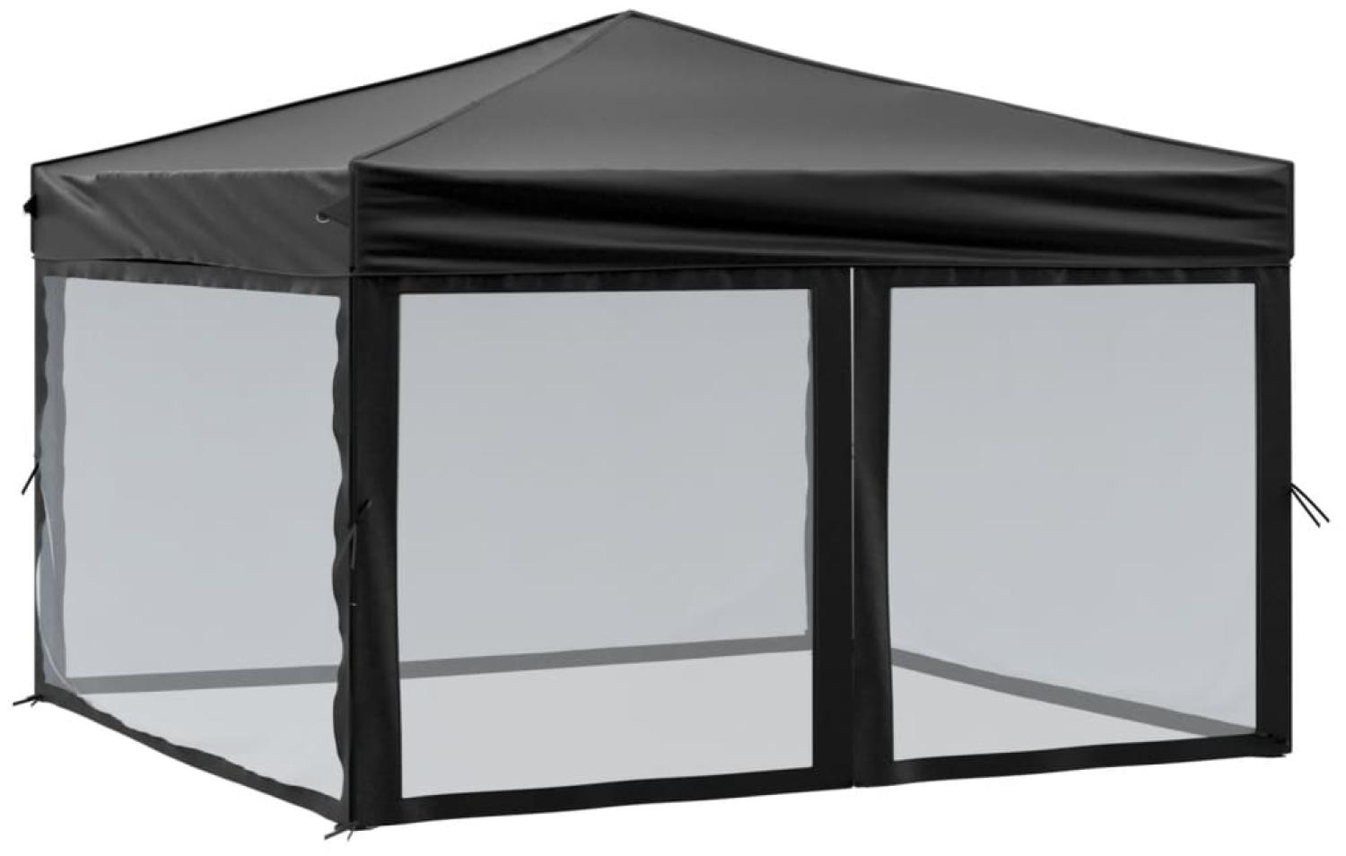 vidaXL Partyzelt Faltbar mit Seitenwänden Schwarz 3x3 m 93532 Bild 1