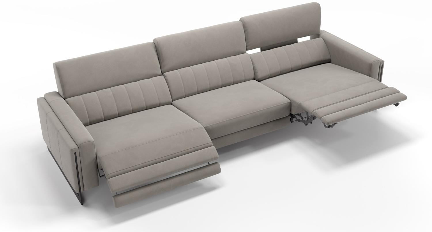 Sofanella 3-Sitzer MARA Stoffsofa XXL Couch in Hellgrau S: 240 Breite x 101 Tiefe Bild 1