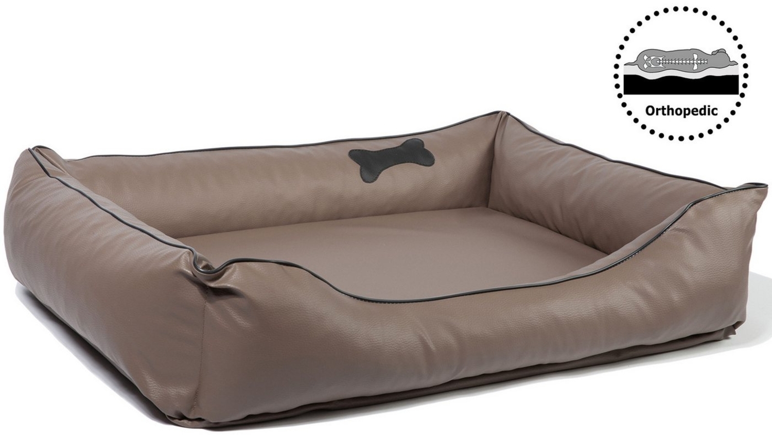 CopcoPet Tierbett Paco Hundebett Mocca L - 90x70 cm Visco (orthopädisch) Bild 1