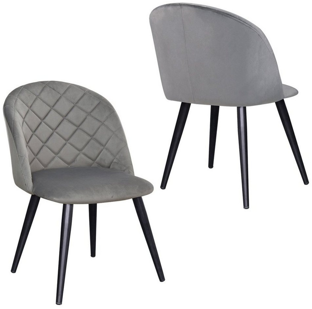 Duhome Esszimmerstuhl, 2er Set Esszimmerstuhl aus Stoff Samt Stuhl Retro Design Polsterstuhl Bild 1
