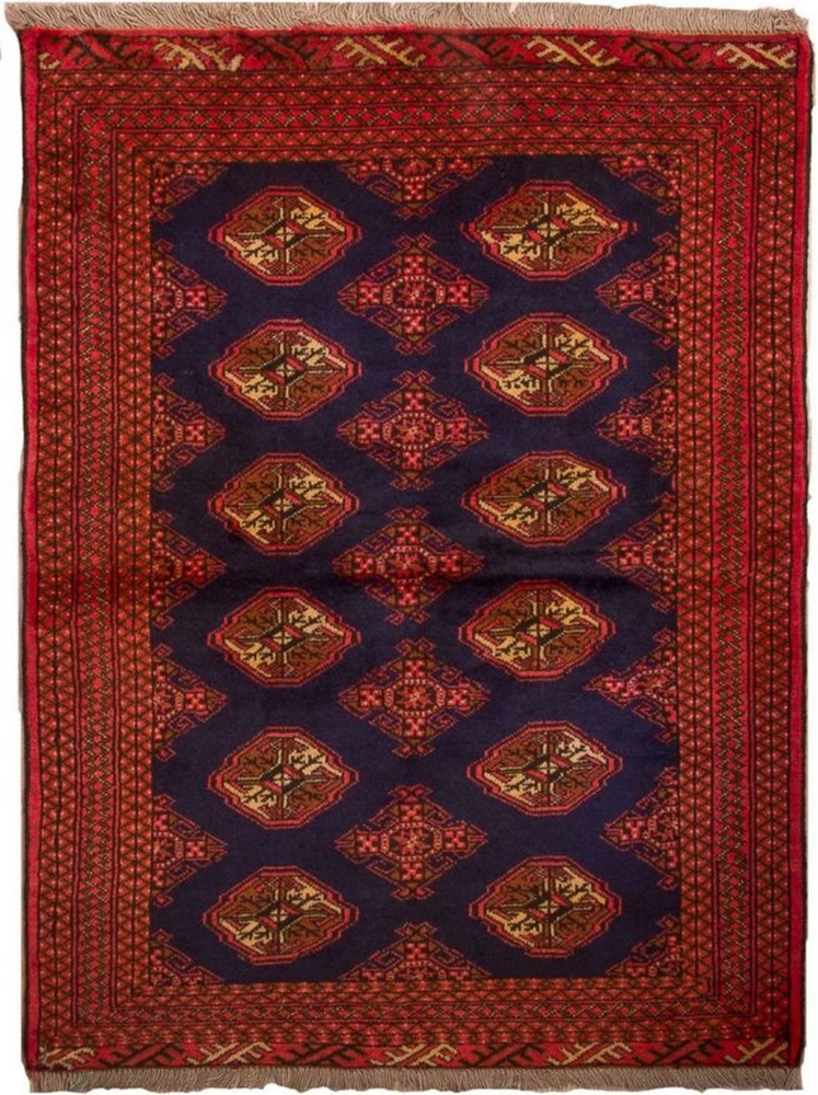 Morgenland Turkaman Teppich - 135 x 103 cm - dunkelblau Bild 1