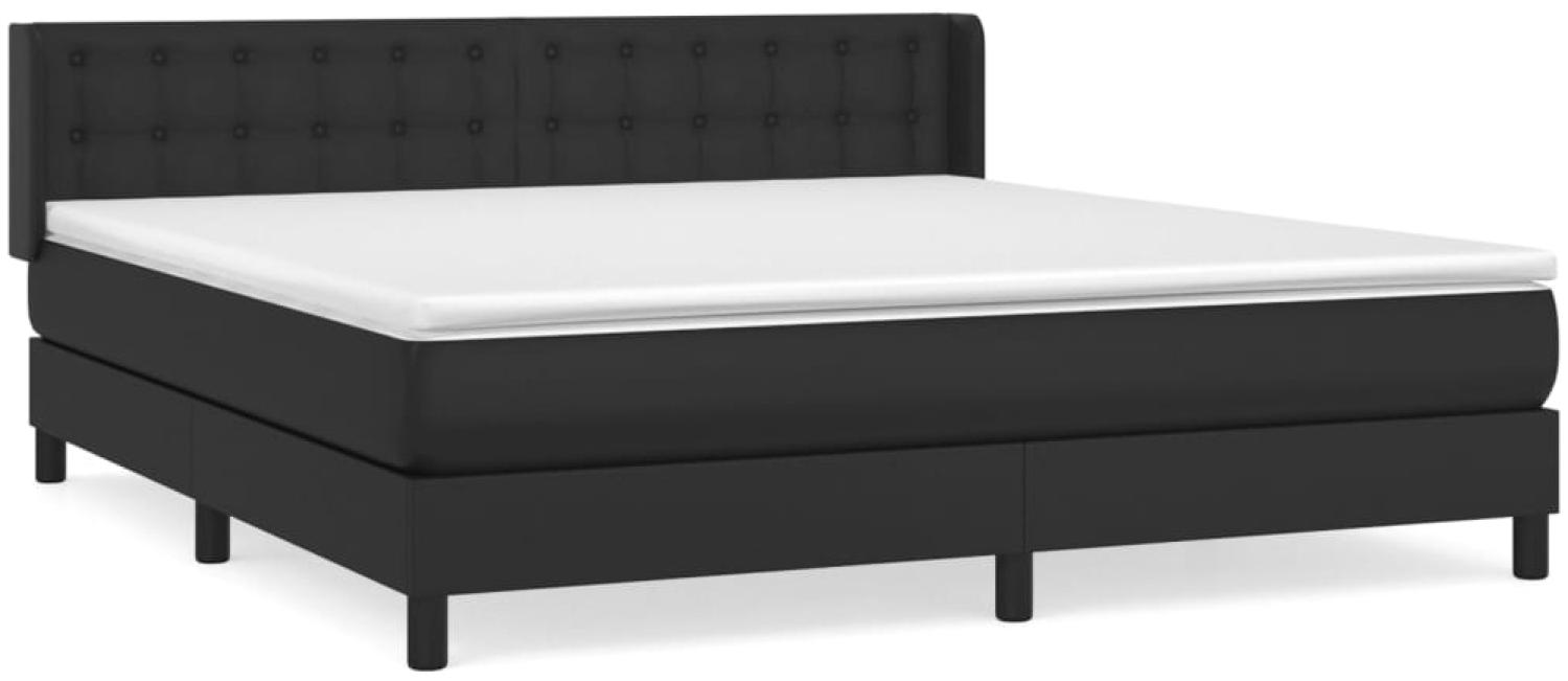 vidaXL Boxspringbett mit Matratze Schwarz 160x200 cm Kunstleder 3130787 Bild 1