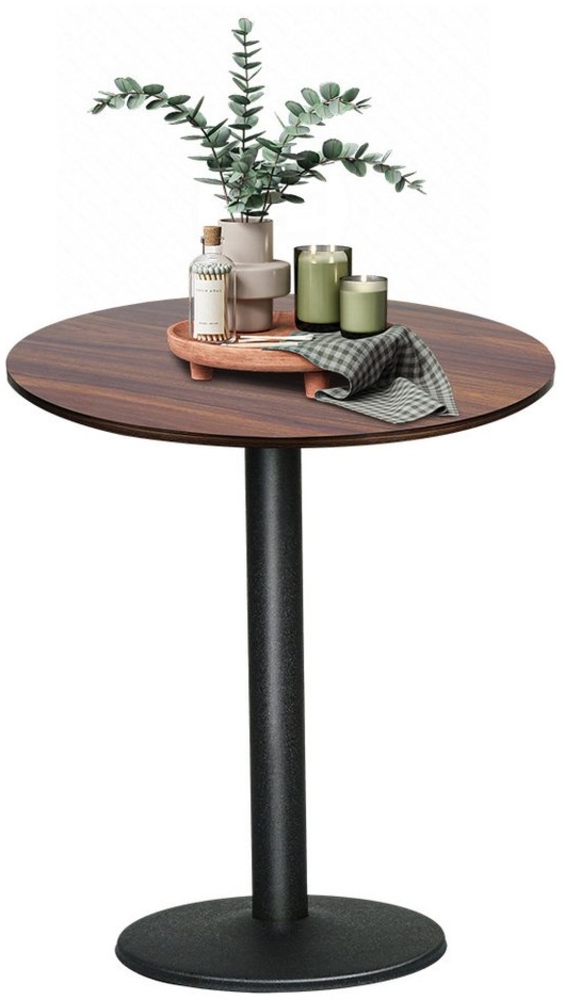 JEOBEST Bartisch Esstisch Rund, Küchentisch Esszimmertisch, Hoher Tisch, Bistrotisch mit Metallbein, Industrieller Stil, Höhe 75CM Bild 1