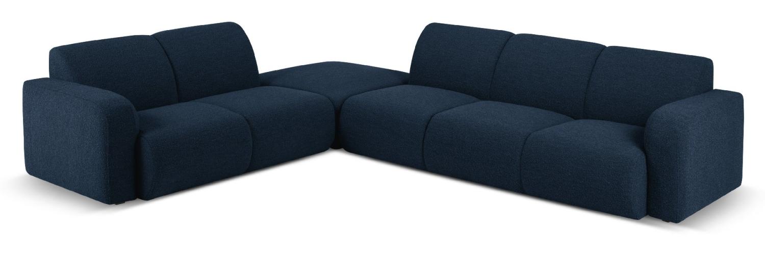 Micadoni Boucle Ecksofa Molino 6-Sitzer Links Boucle Dunkelblau Bild 1