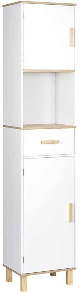 EUGAD Hochschrank (1-St) mit 5 Fächern 1 Schublade, weiß, 40x180x30 cm Bild 1