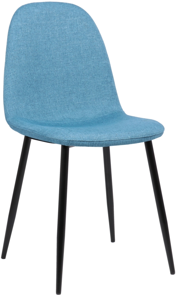 DELUKE® Esszimmerstuhl MOVI - Blau Stoff, Metall 88x44x51cm Strapazierfähiger & pflegeleichter Bezug Esszimmerstühle Stuhl Esszimmer Küchenstühle Wohnzimmerstühle Bild 1