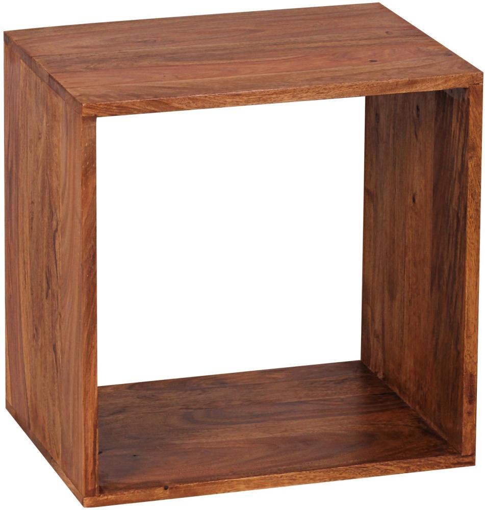 Kadima Design Cube Regal "Nako": Massivholz, Beistelltisch/Bücherregal, vielseitig, pflegeleicht. Braun, 43x33x43 cm Bild 1